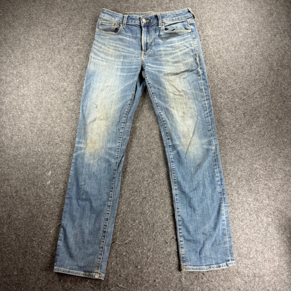 American Eagle Outfitters Mens 30x32 Original Straight Flex Jeans Blue Denim
